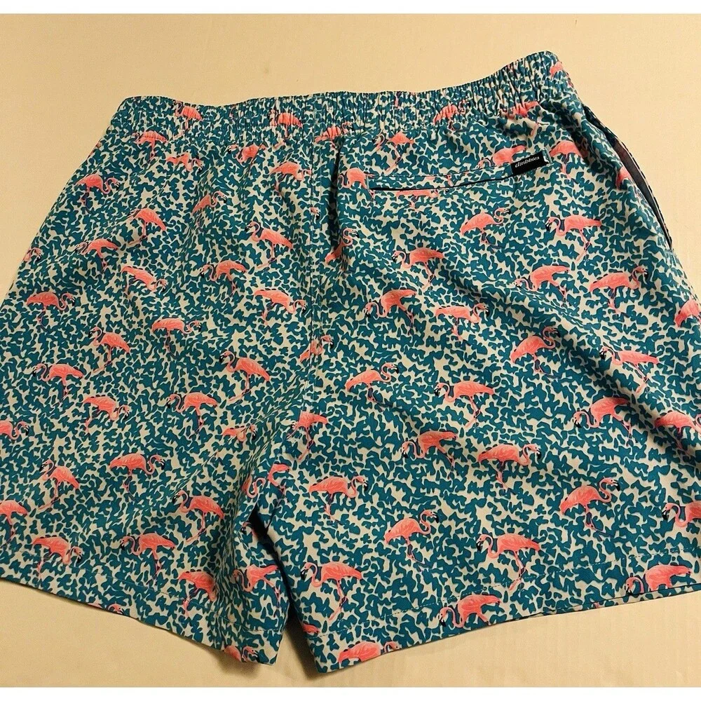 NEW Chubbies Tropical Flamingo All Over Print Swim Trunks Suit Shorts XL Lined